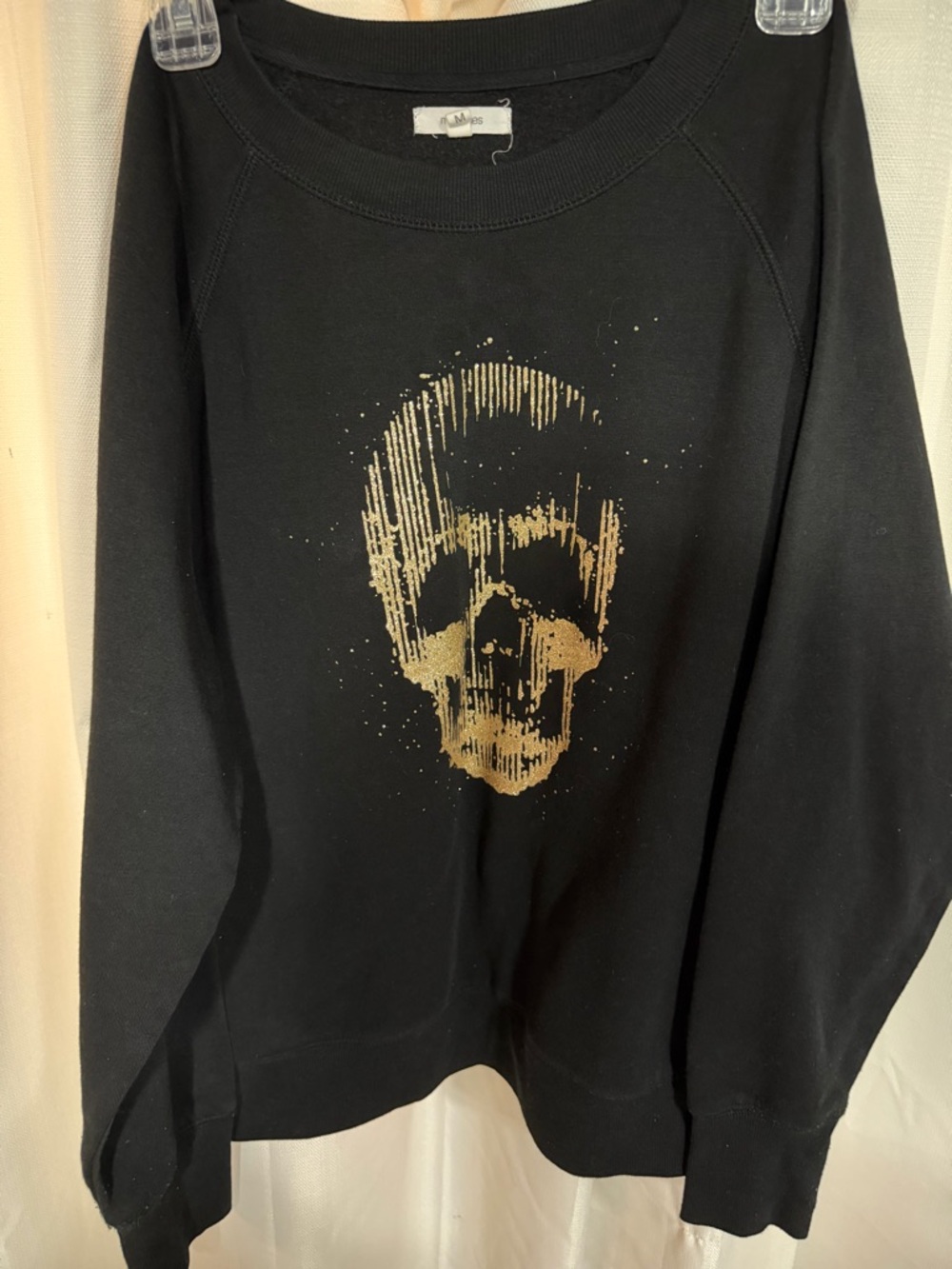 Black Maurice’s Sweatshirt with Gold Skull Graphic size medium